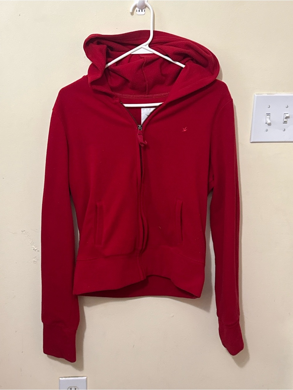 Red Zip-Up Hoodie Sweatshirt for Women